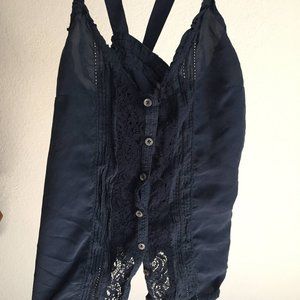 Hollister Button-Up lace tank